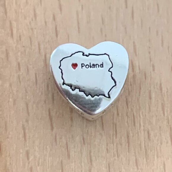 Pandora Poland Exclusive Exclusive Travel Heart Charm, S925 Silver Bracelets - Picture 1 of 4